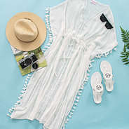 white caftan swimsuit cover up