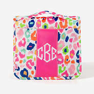 Monogrammed Packable Hanging Travel Case in Multi Leopard