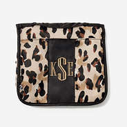 Monogrammed Packable Hanging Travel Case in Classic Cheetah