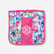 Monogrammed Packable Hanging Travel Case in Watercolor Cheetah