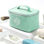 mint train travel case displayed with products