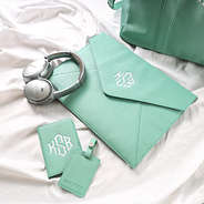 mint envelope laptop case with travel set