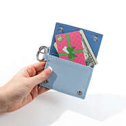 periwinkle card holder open