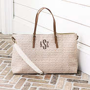 khaki pebbles monogrammed weekend bag