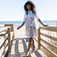 Sheer Cover Up on the boardwalk