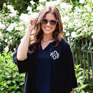 black ruffle cover up on peyton - up close