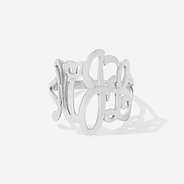 Sterling Silver Monogrammed Cut Out Ring