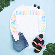 good time t shirt jersey with summer sandals