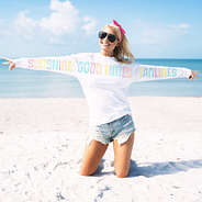 good times sunshine tanlines white jersey at beach