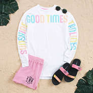 sunshine good times and tan lines jersey with sandals and shorts