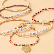 blessed thankful grateful stack fall bracelets