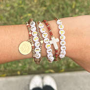 fall bracelet thankful stacks on wrist