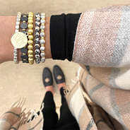 monogrammed multi metallic bracelet set ootd