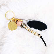 mama pink leopard keychain monogrammed