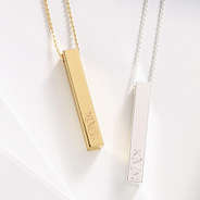 gold and silver bar necklace