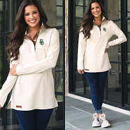 Baylor embroidered popover on brunett