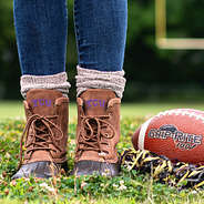 Texas Christian University TCU Horned Frogs duck boots in grass