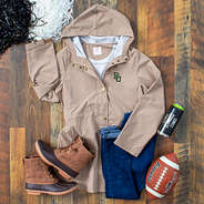 baylor rain coat with game day style