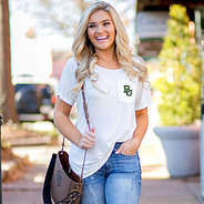 Baylor Bears Boyfriend T-Shirt with jeans and purse
