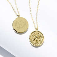 Monogrammed Bee Pendant Necklace