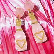 Valentine Earrings on pink satin