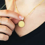 personalized sunshine necklace in gold