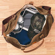 inside of Oklahoma State Waxed Canvas Weekender