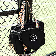 sienna pickleball tote with initial font