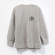 monogrammed cozy sweatshirt in grey