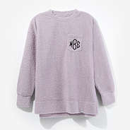 monogrammed cozy sweatshirt in lavender
