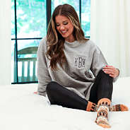 monogrammed cozy sweatshirt in grey
