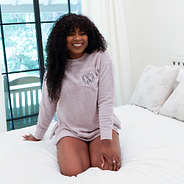 monogrammed cozy sweatshirt in lavender