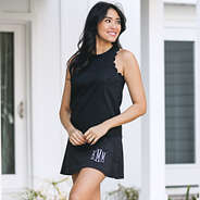 scallop tank with black skort