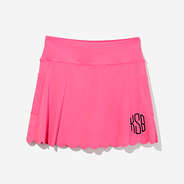 monogrammed scallop skort in hot pink