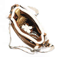 inside of suede sherpa crossbody bag