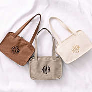 brown taupe grey and bone bible monogrammed tote bags