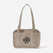 monogrammed bible tote bag in taupe grey