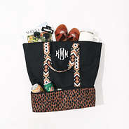 monogrammed cooler tote with accessories