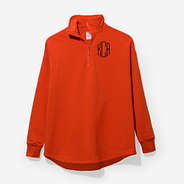 Monogrammed Quarter Zip Sweatshirt in Orange