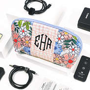 boho blooms personalized tech pouch organizer