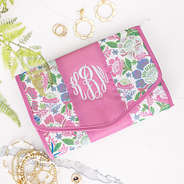 personalized travel jewelry organizer in orchid garden closed