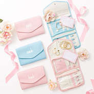 open and close monogrammed travel jewelry organizers bridesmaid gifts