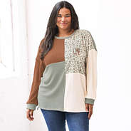 personalized faded leopard patch sweatshirt