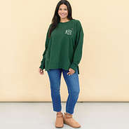 pine crewneck sweatshirt on julia ann