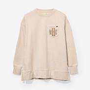 monogrammed crewneck sweatshirt in heathered oatmeal