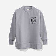 monogrammed crewneck sweatshirt in heathered gray