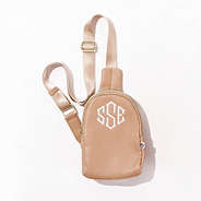 Monogrammed Sling Bag in Tan