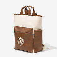 Monogrammed Commuter Backpack in Ivory