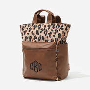 Monogrammed Commuter Backpack in Classic Cheetah