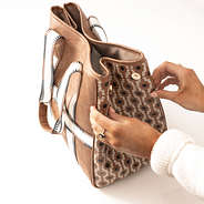 neutral aztec purse tote with snaps